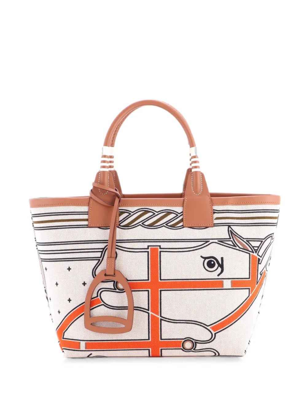 Sac Steeple Printed Toile with Leather 28 tote bag