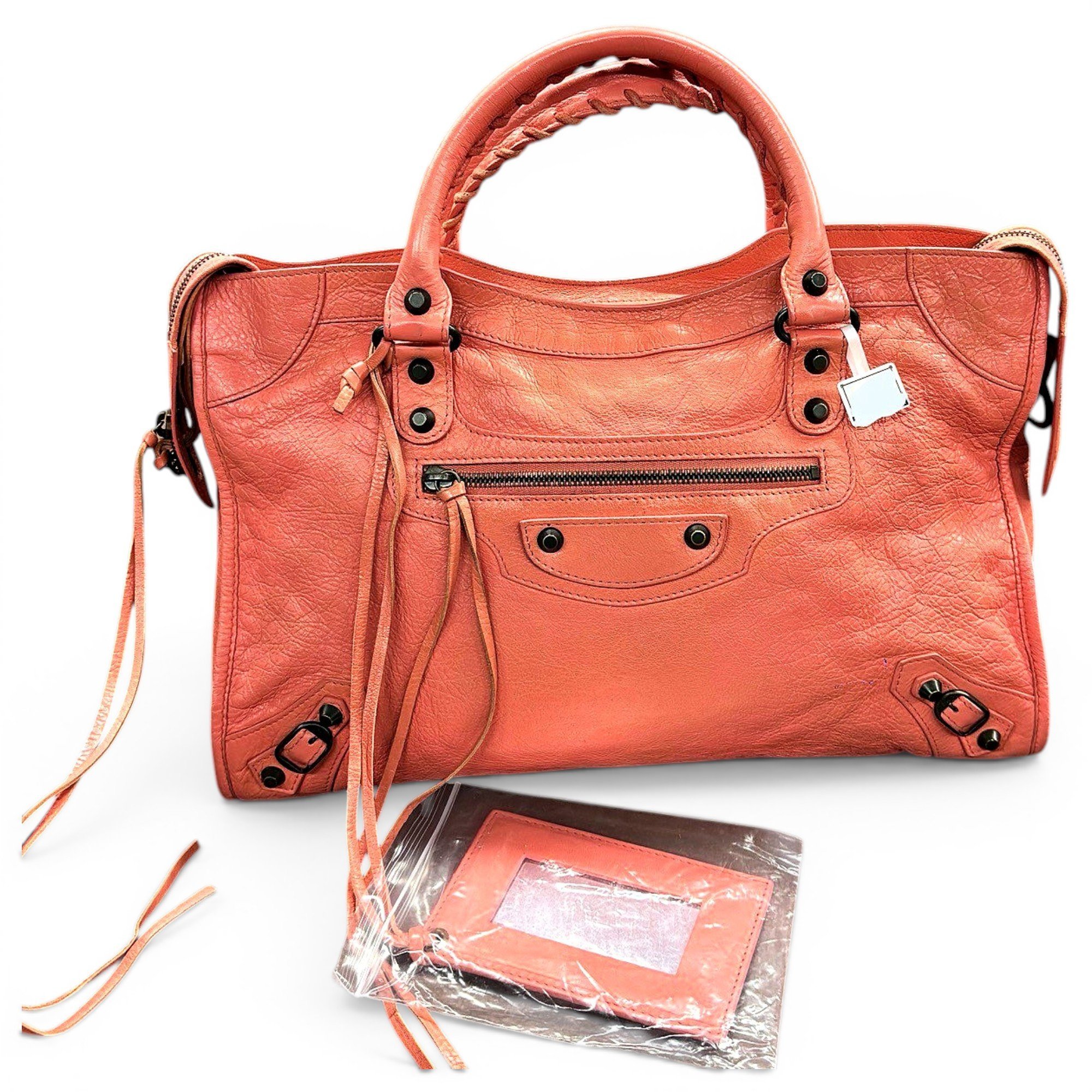 City leather handbag