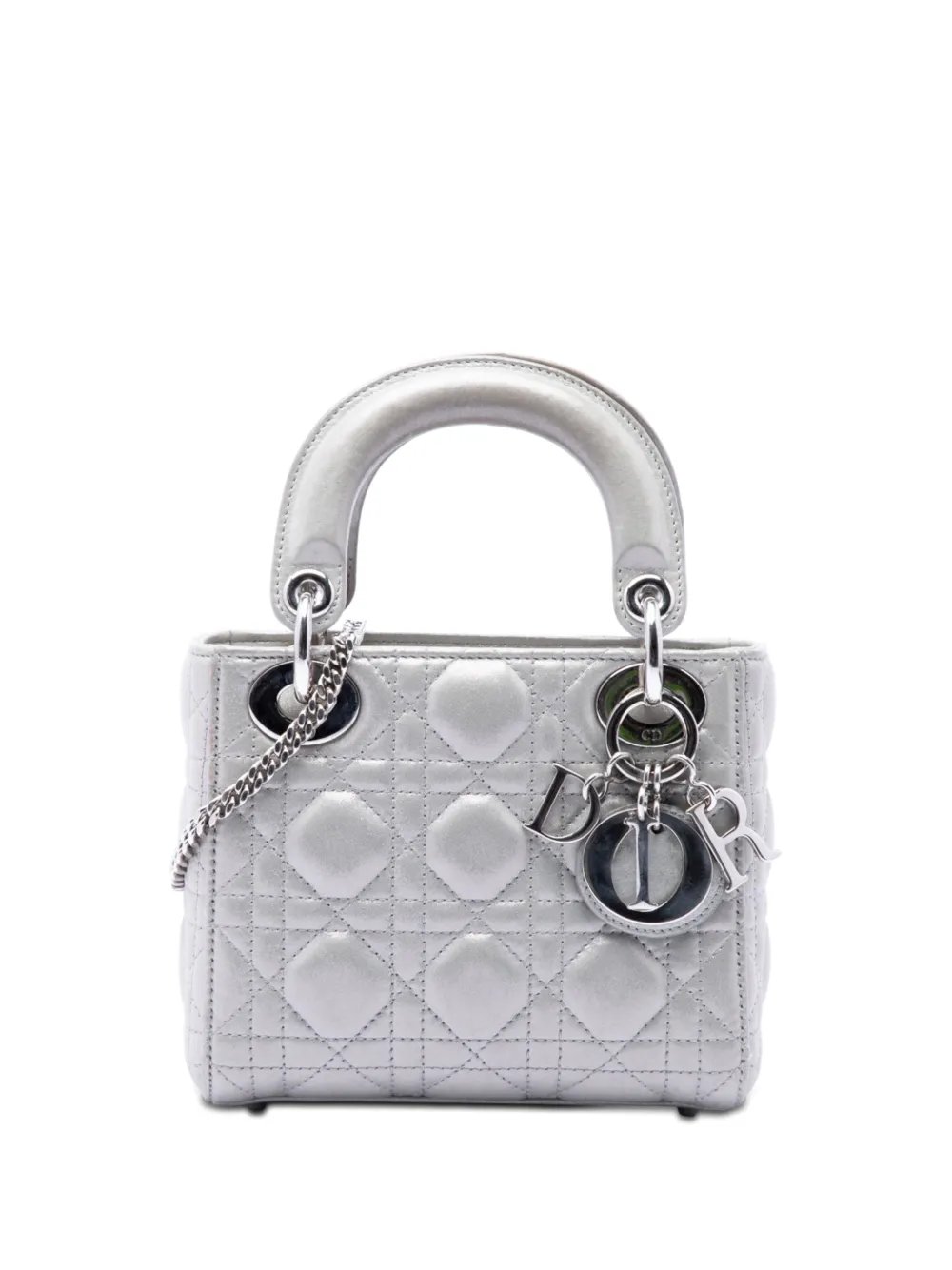 2015 Mini Iridescent Lambskin Cannage Lady Dior satchel