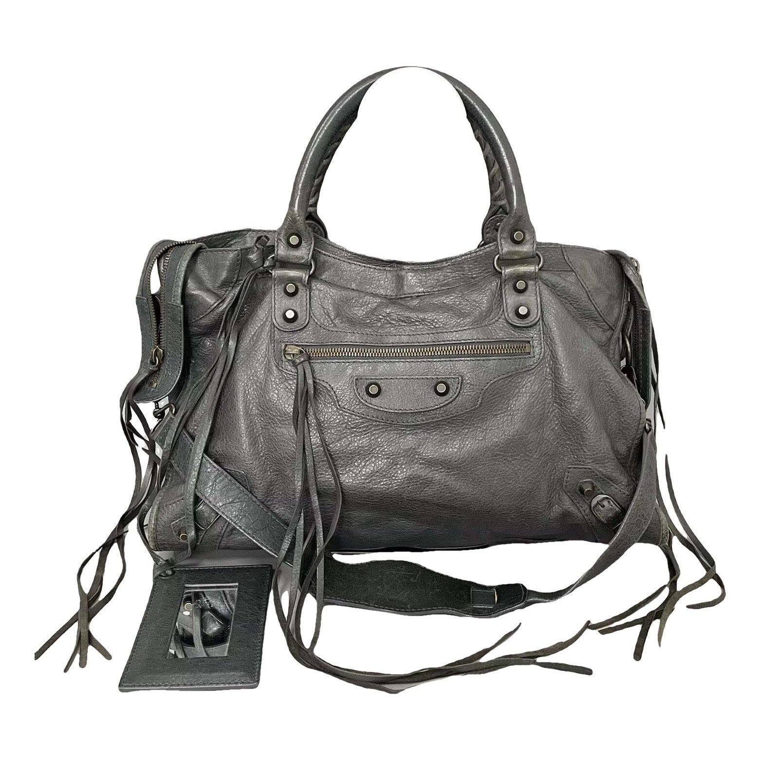 City leather handbag