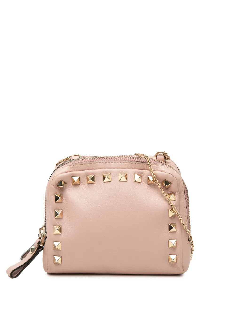 2000-2017 Leather Rockstud Double Zip crossbody bag