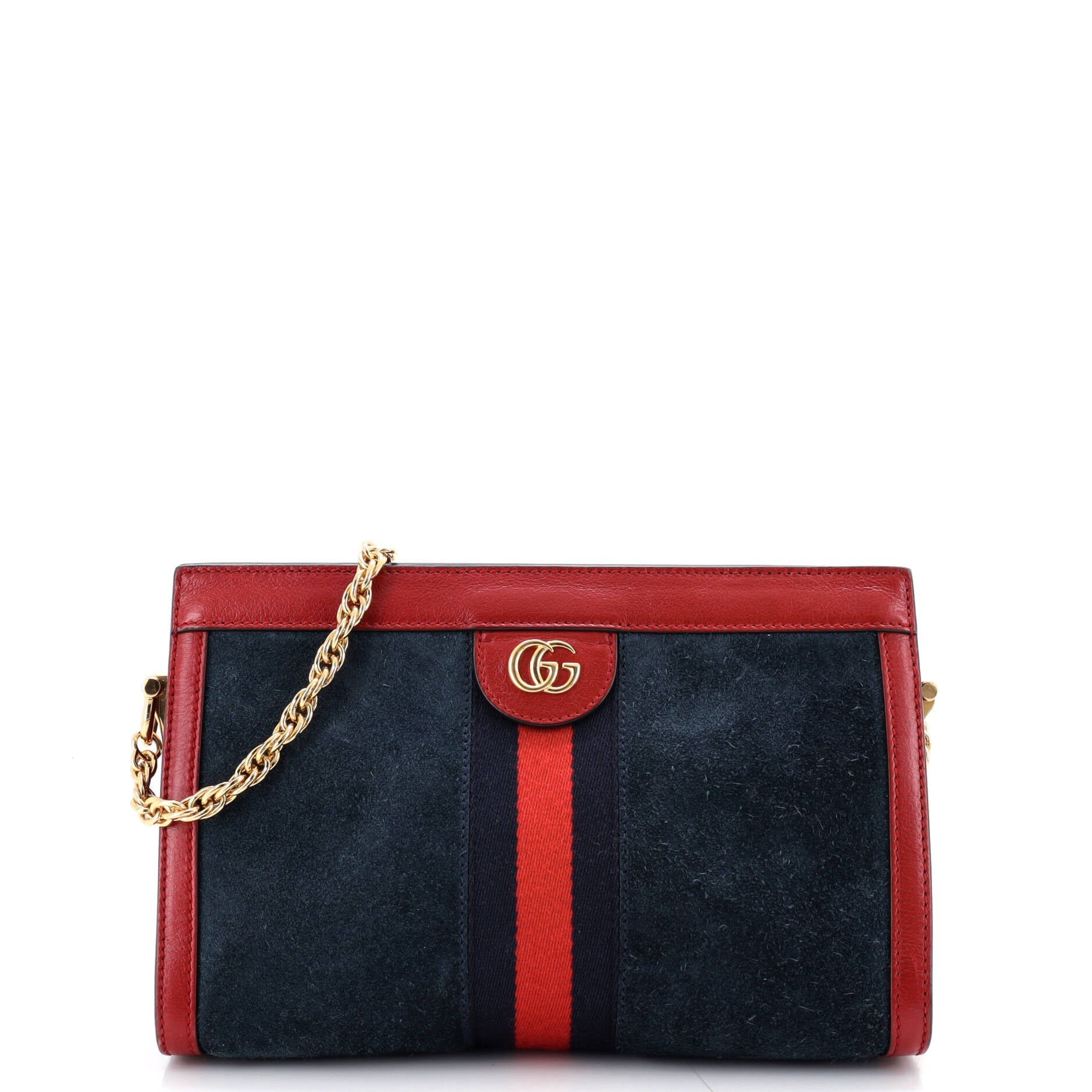 Ophidia Chain Shoulder Bag Suede Small