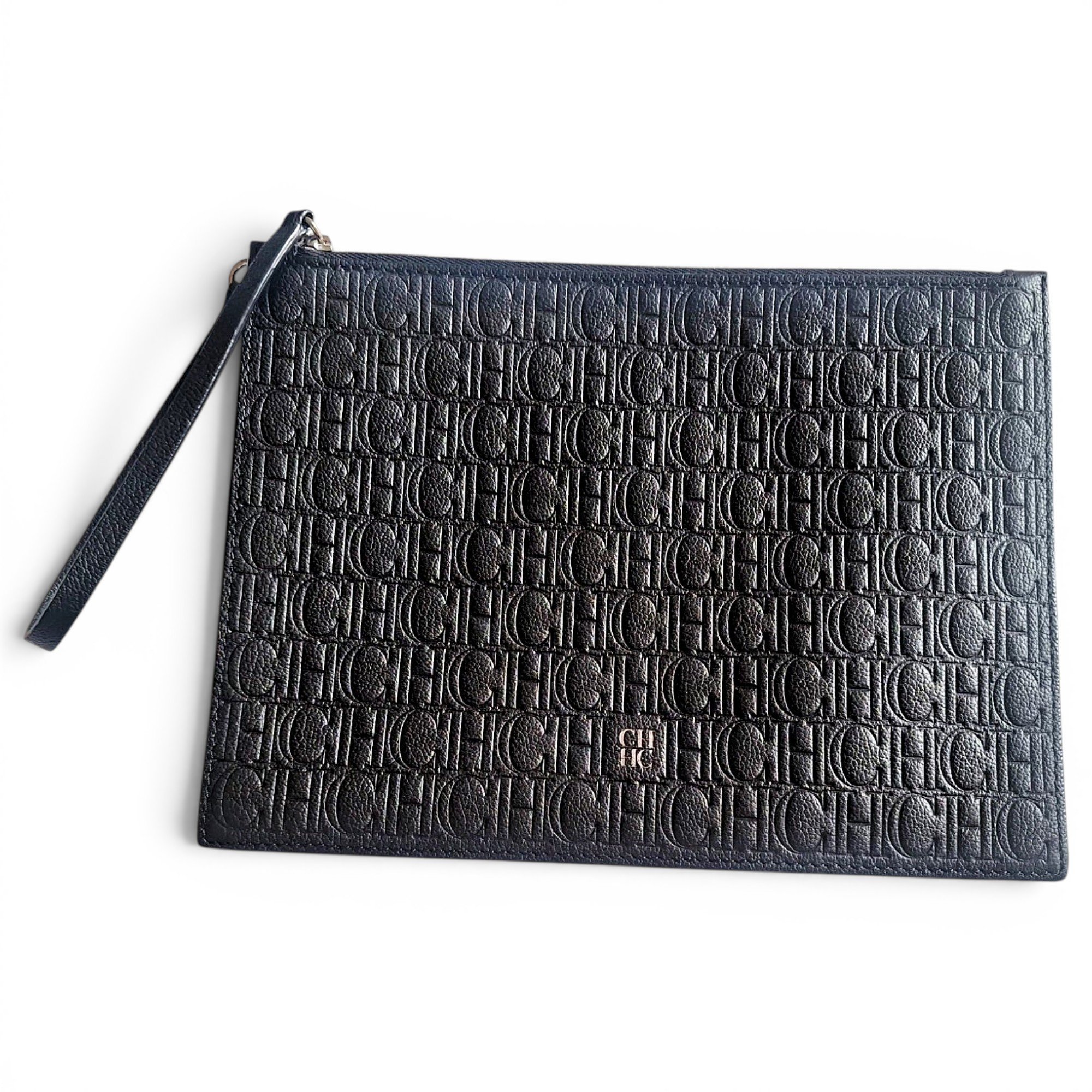 Leather clutch bag