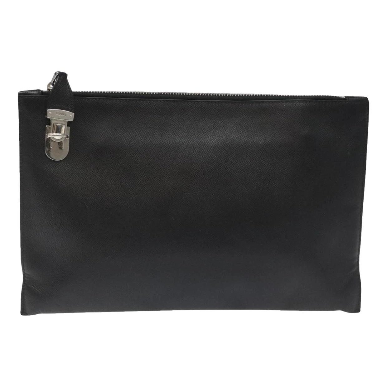 Leather clutch bag