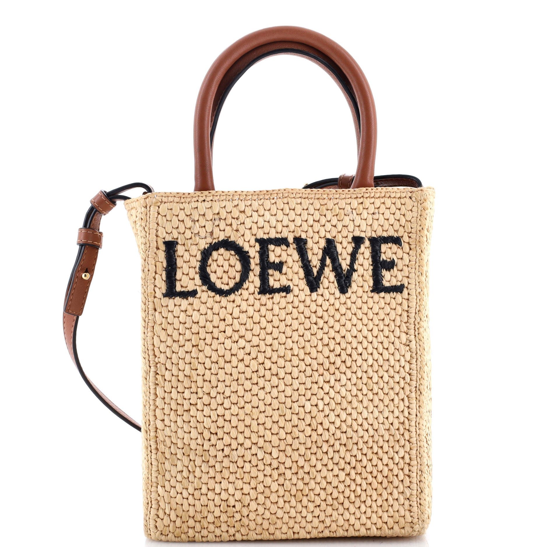 Loewe A5 Tote Raffia and Leather