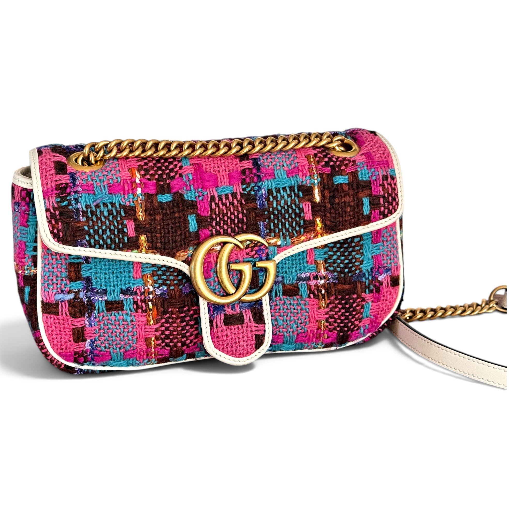 GG Marmont Flap tweed handbag
