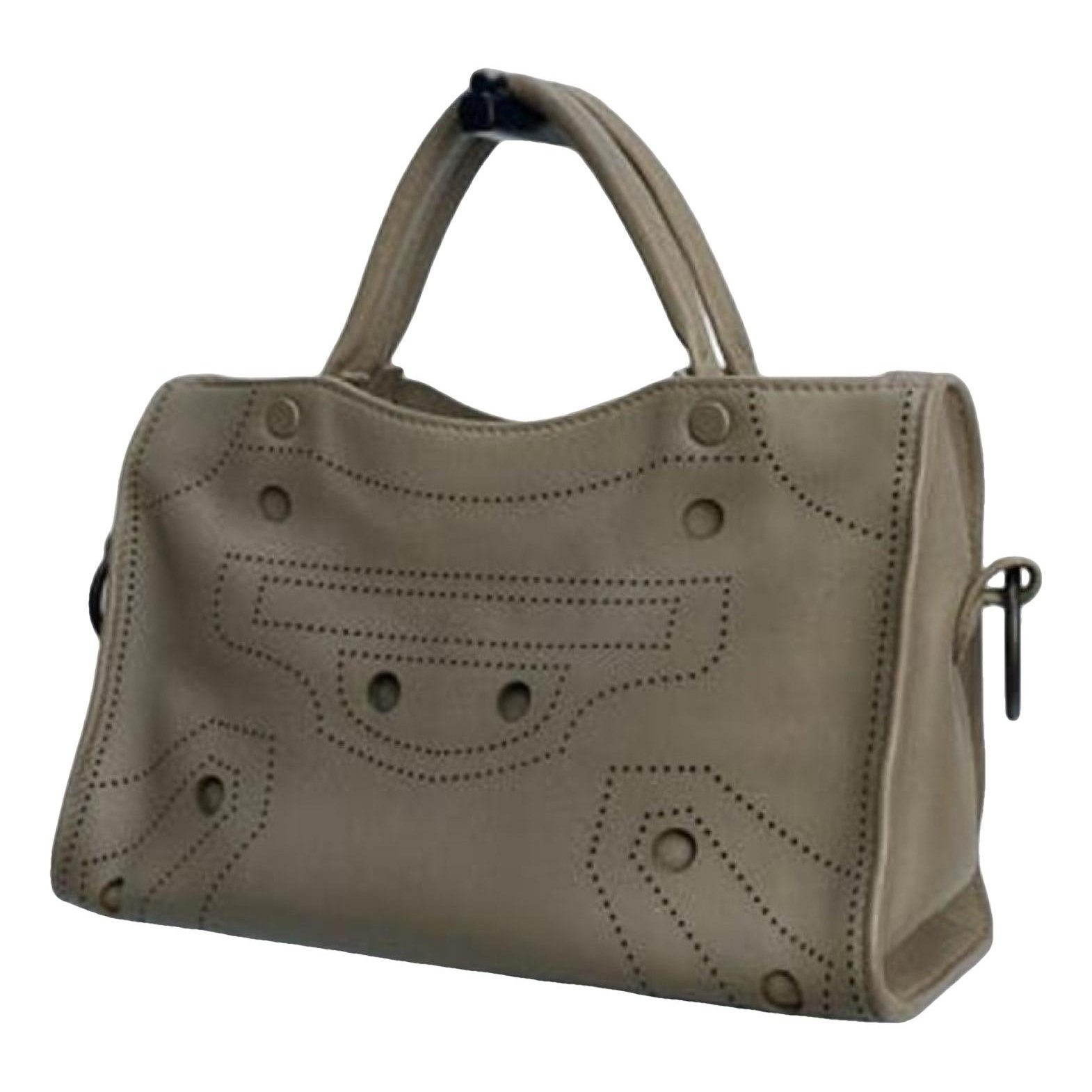 City leather handbag