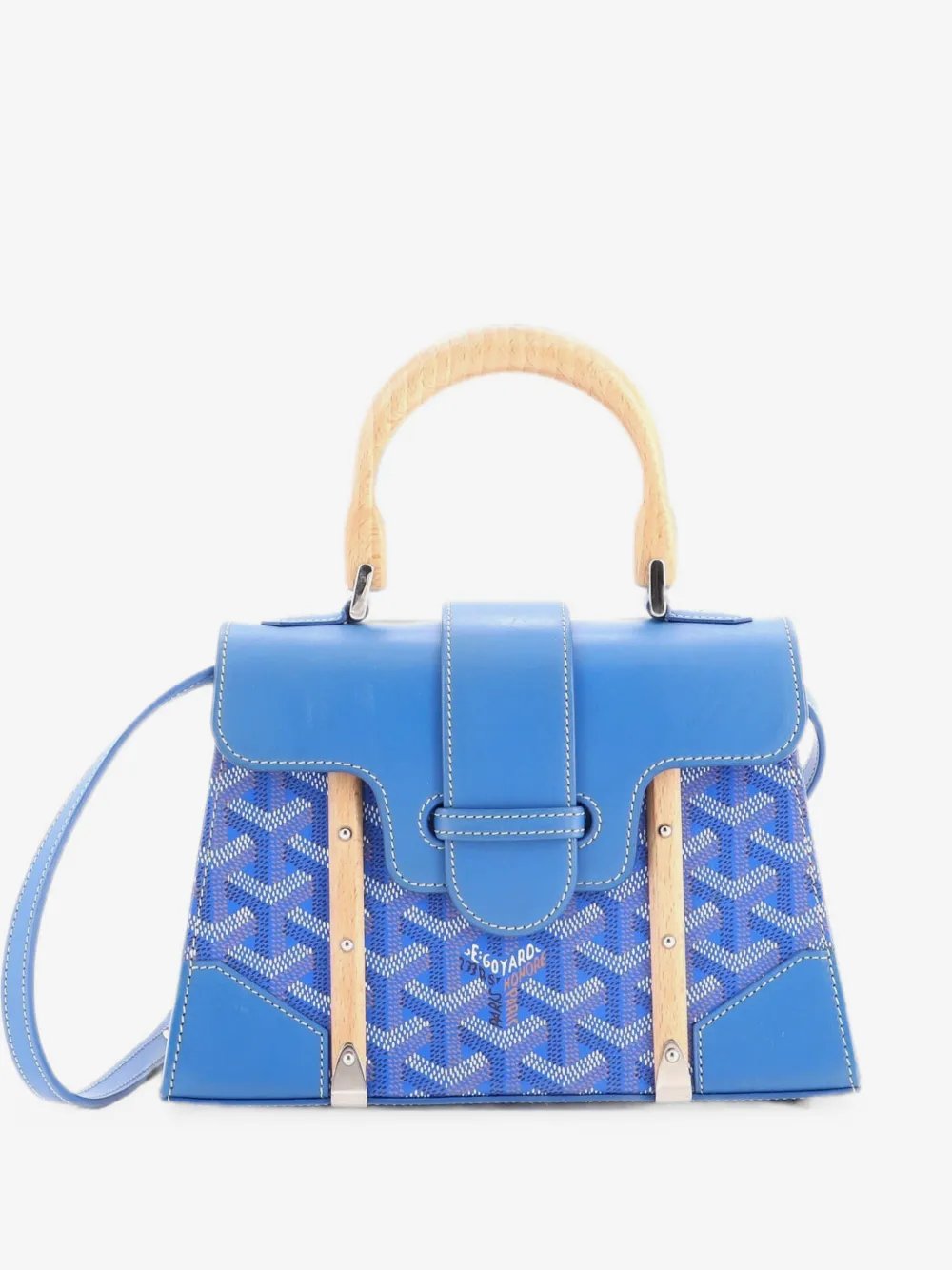 Structured Saigon Top Handle Bag Coated Canvas with Leather Mini satchel
