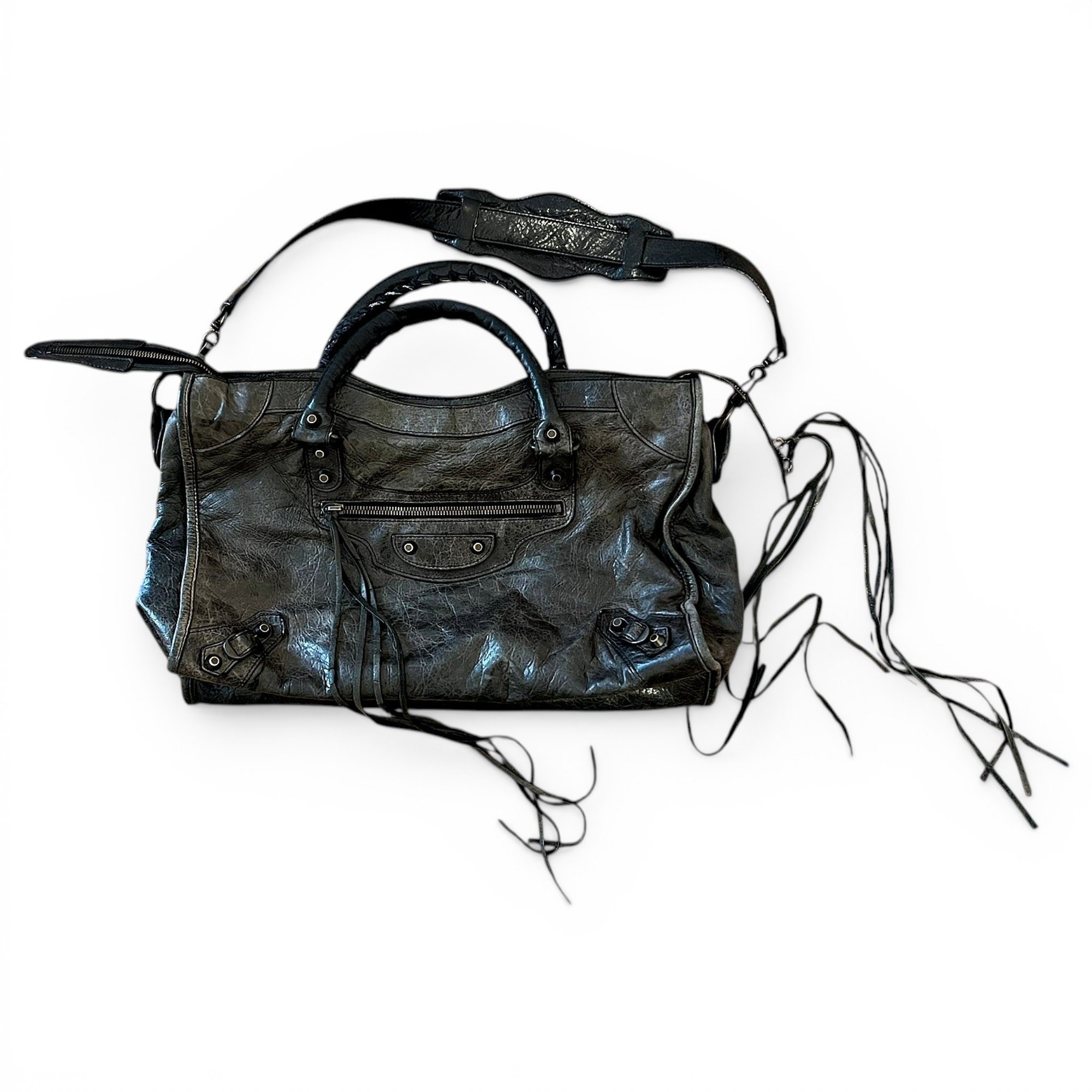 City leather handbag