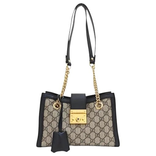 Padlock leather handbag