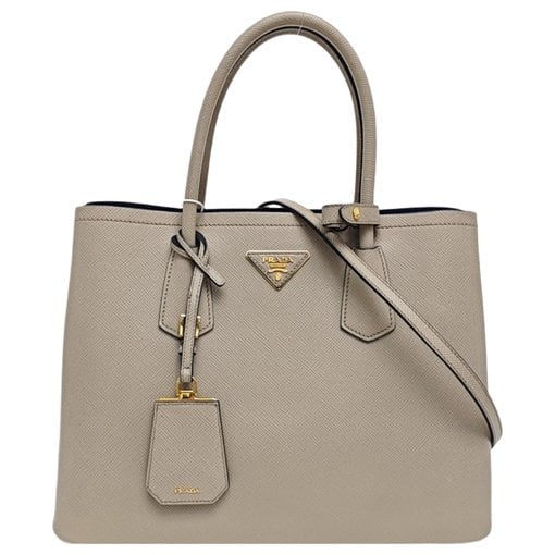 Double leather handbag
