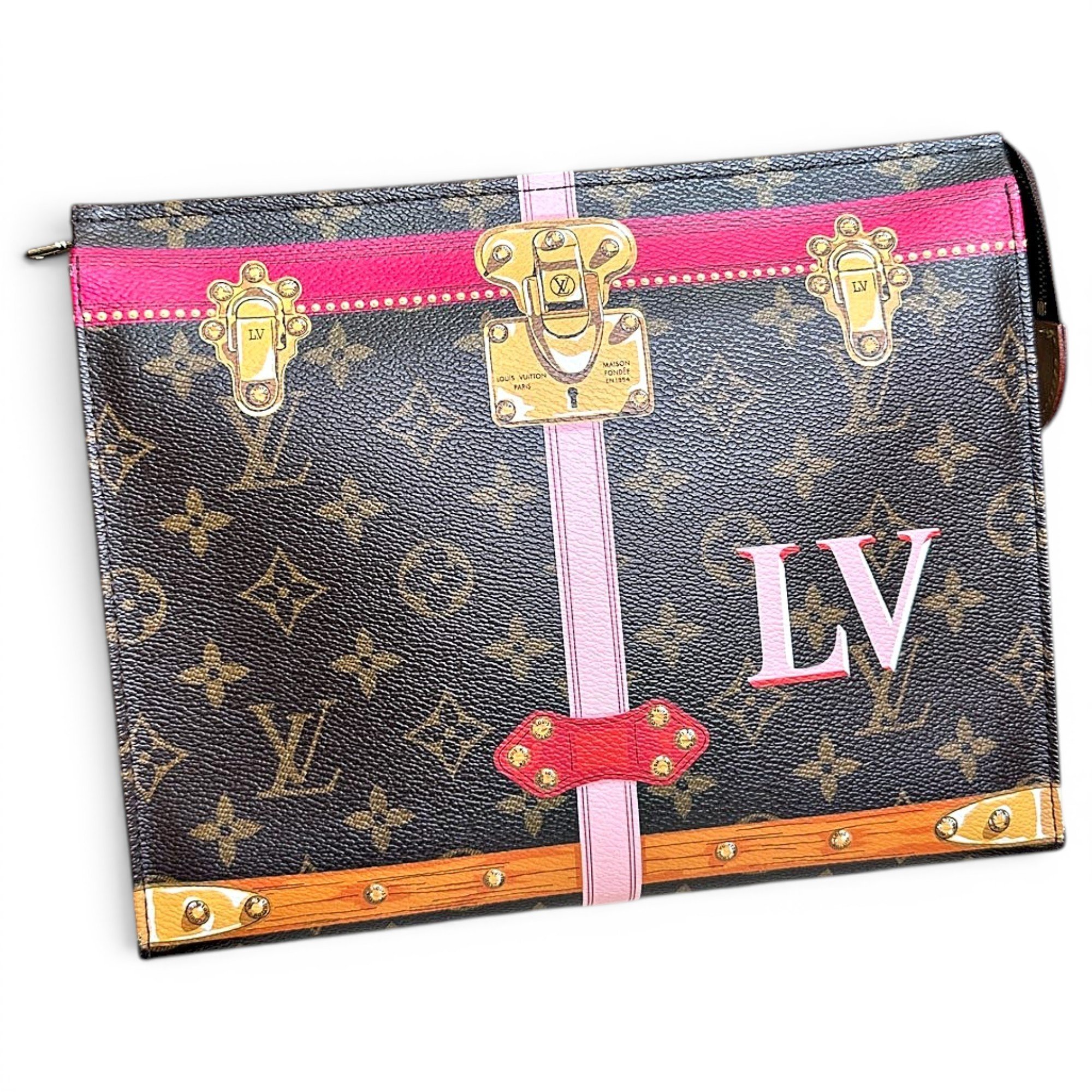 Leather clutch bag