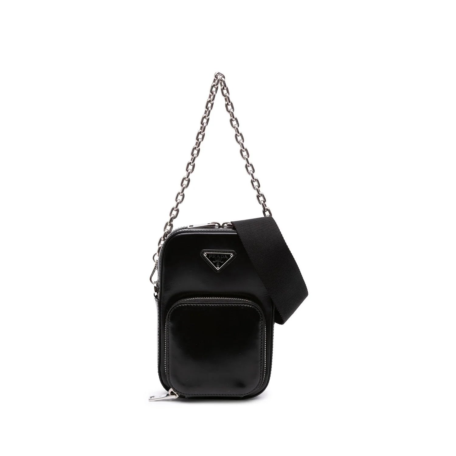 Mini Brushed Calfskin Leather Phone Pouch