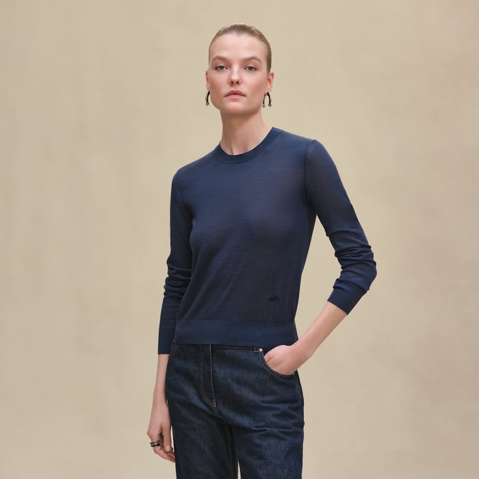 Bleu Encre Long-sleeve Sweater