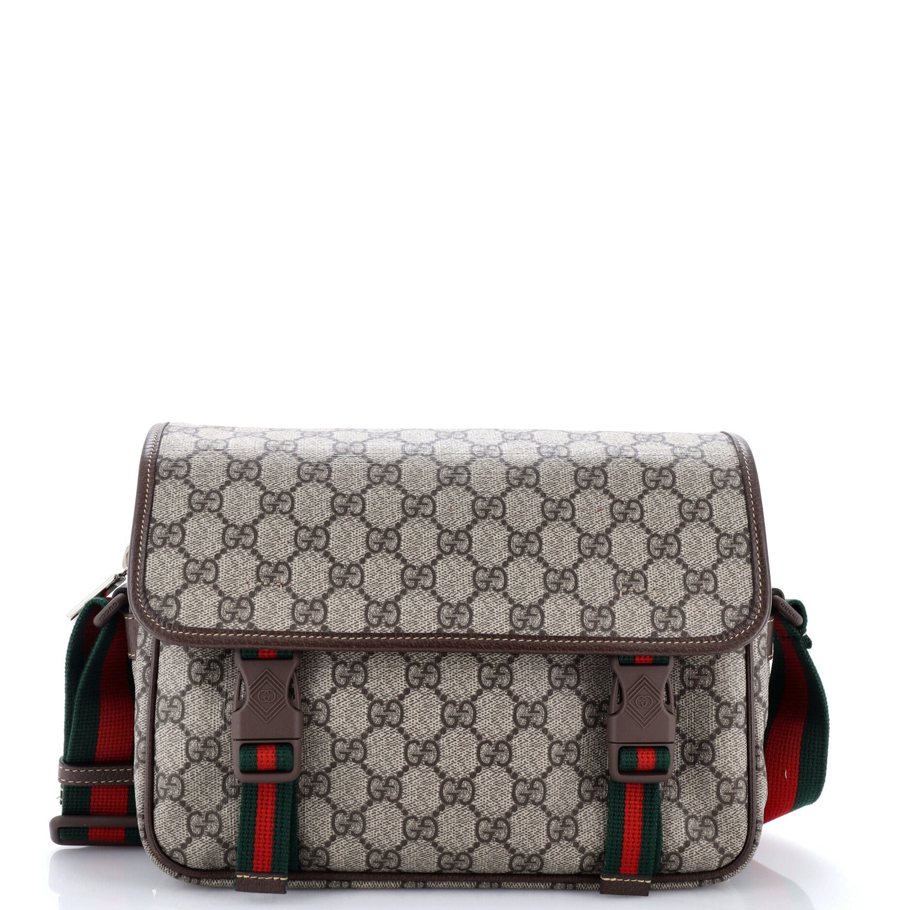 Web Buckle Messenger Bag GG Coated Canvas Small