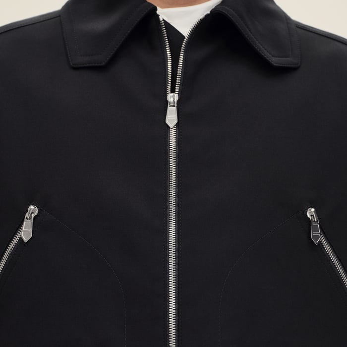 Noir Zipped Straight Cut Jacket