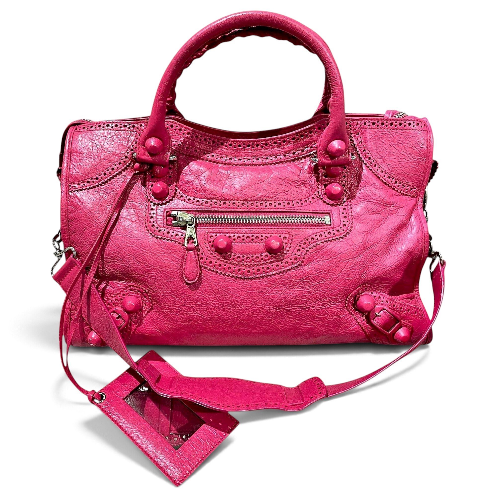 City leather handbag