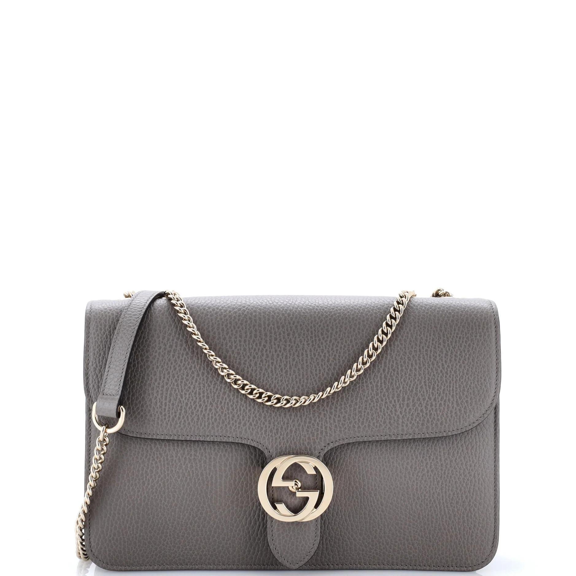 Interlocking leather handbag