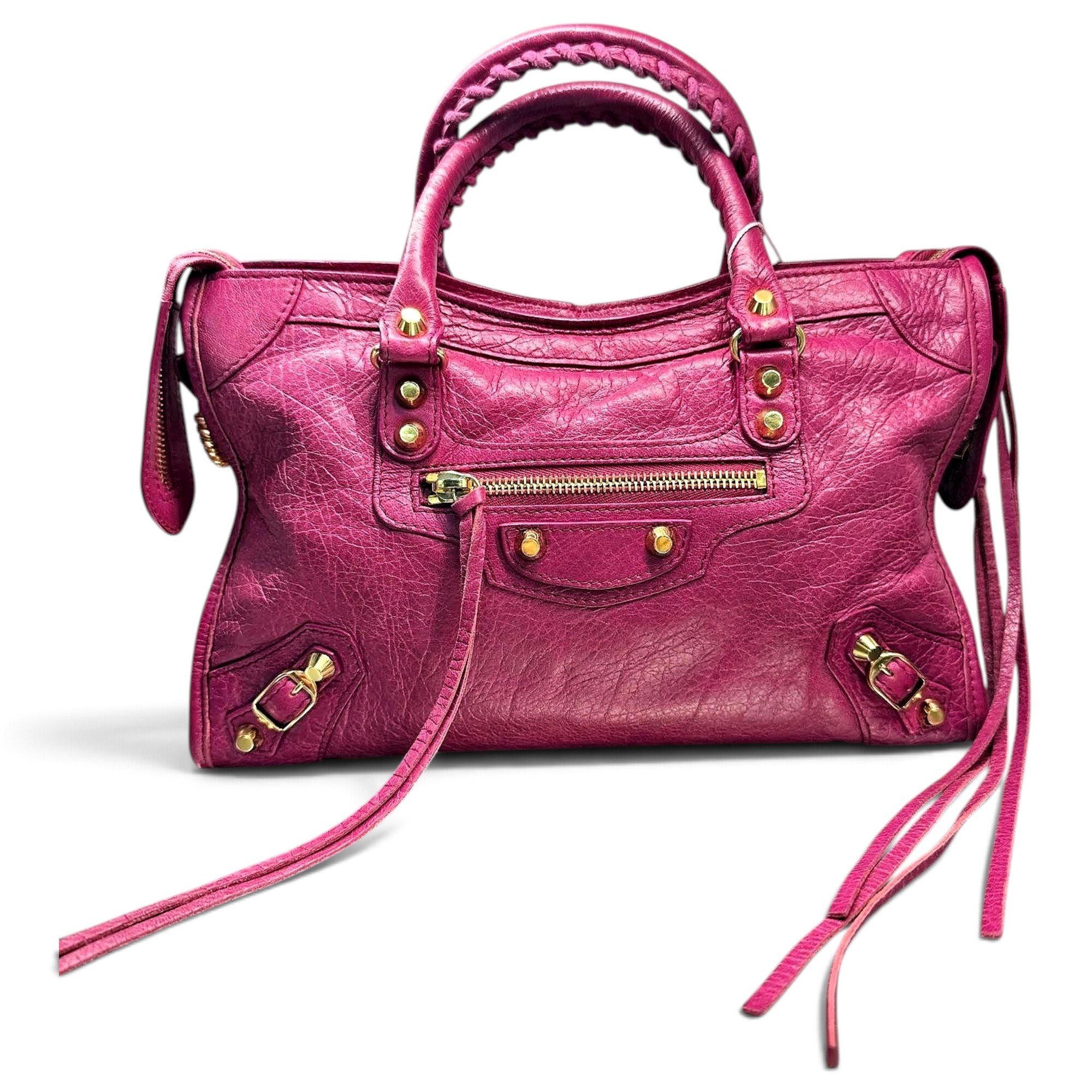 City leather handbag