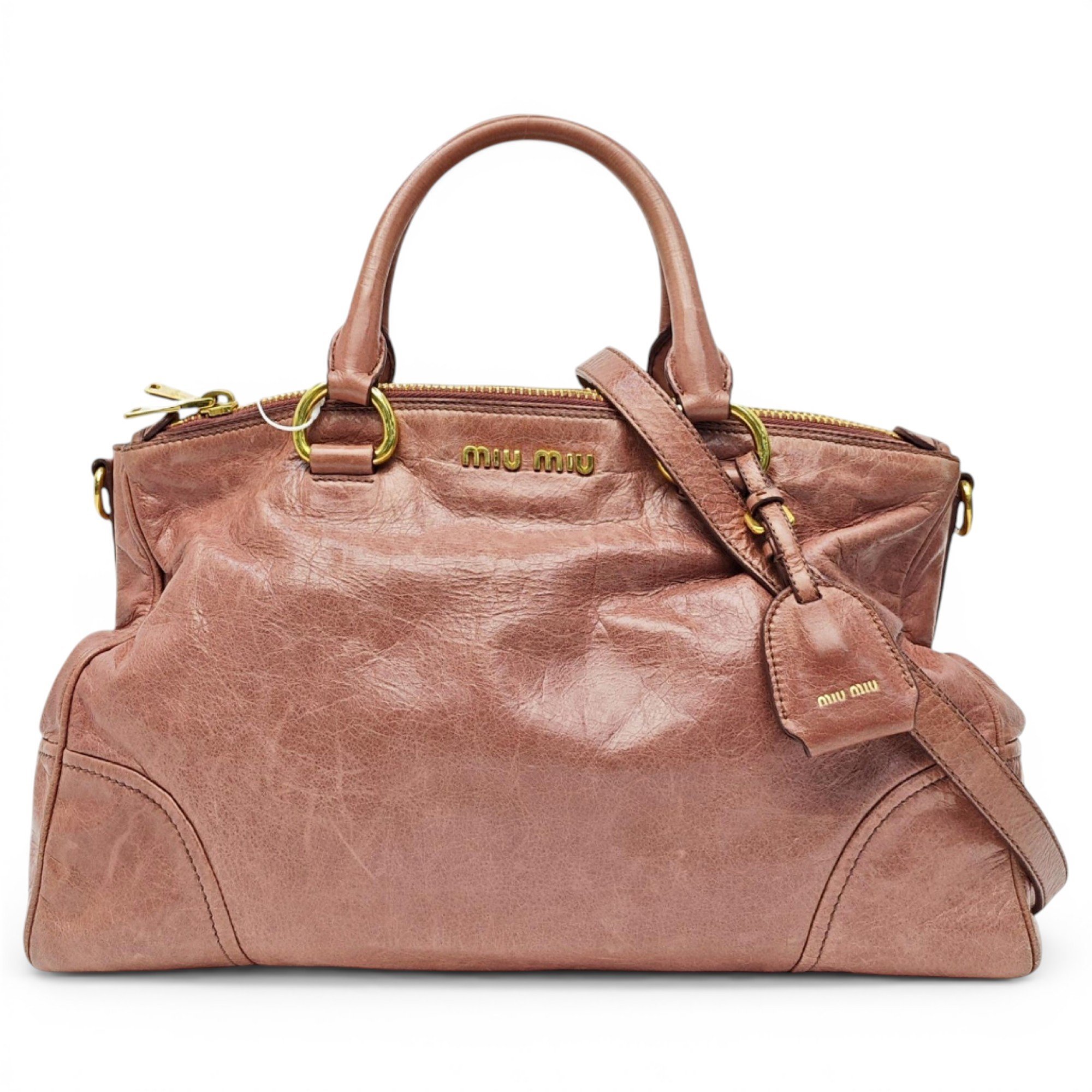 Bow bag leather handbag