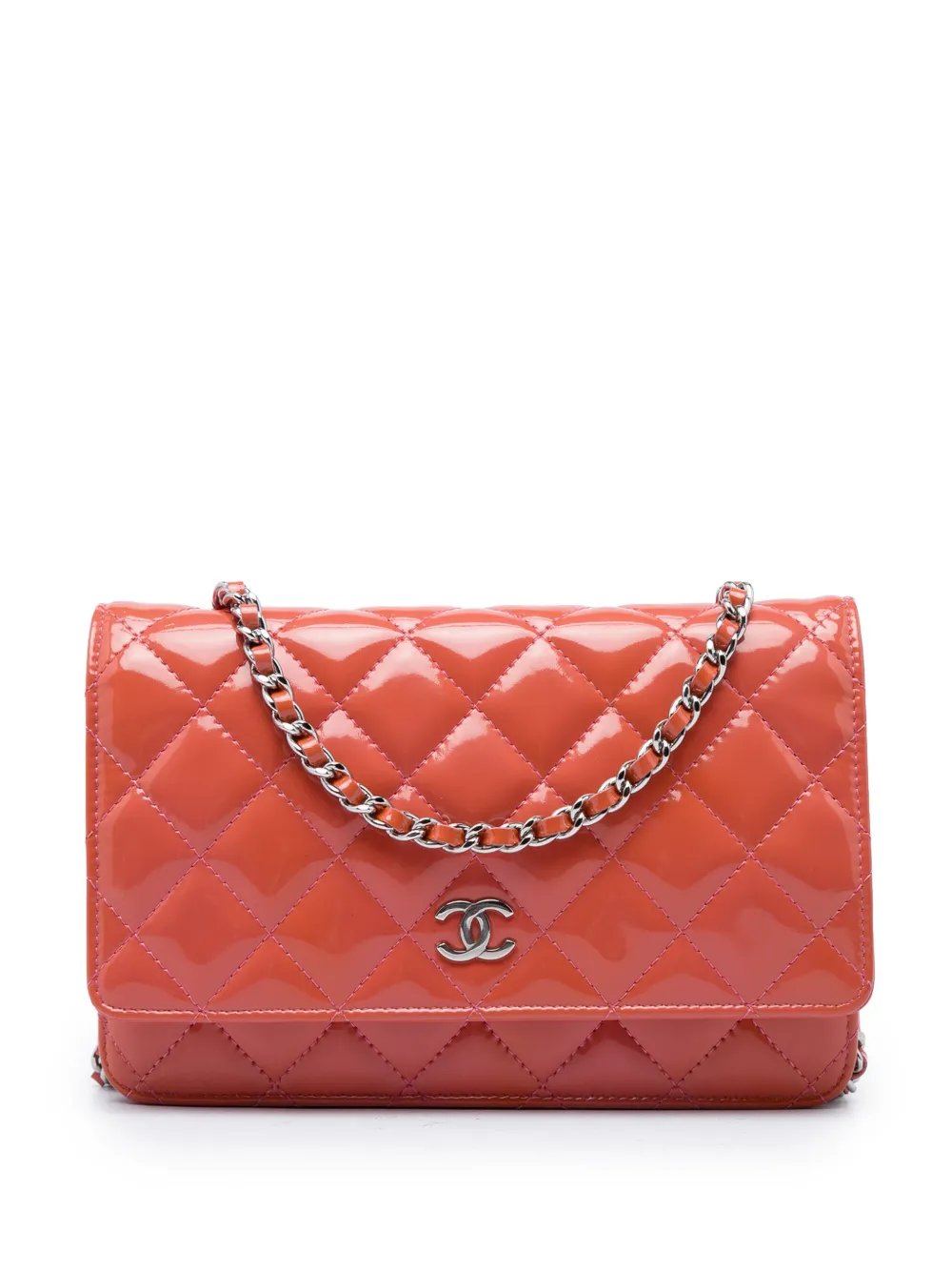 2010-2011 CC Quilted Patent Wallet on Chain crossbody bag