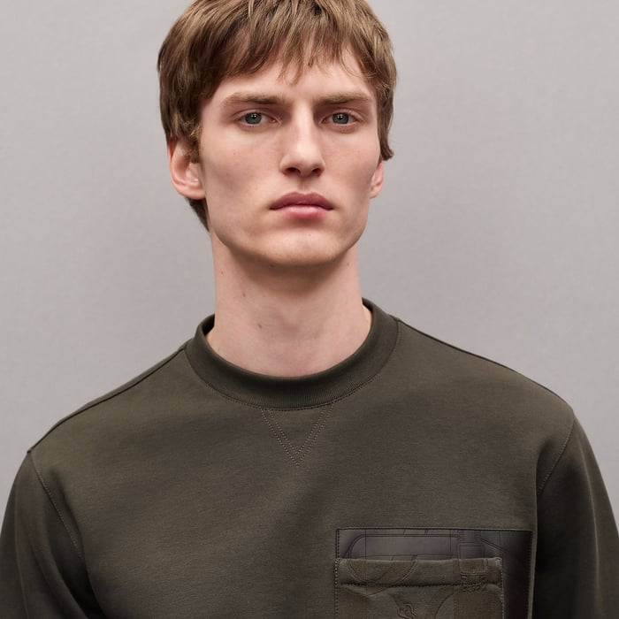 Taupe "Eperon d'Or En Perspective" Crewneck Sweater