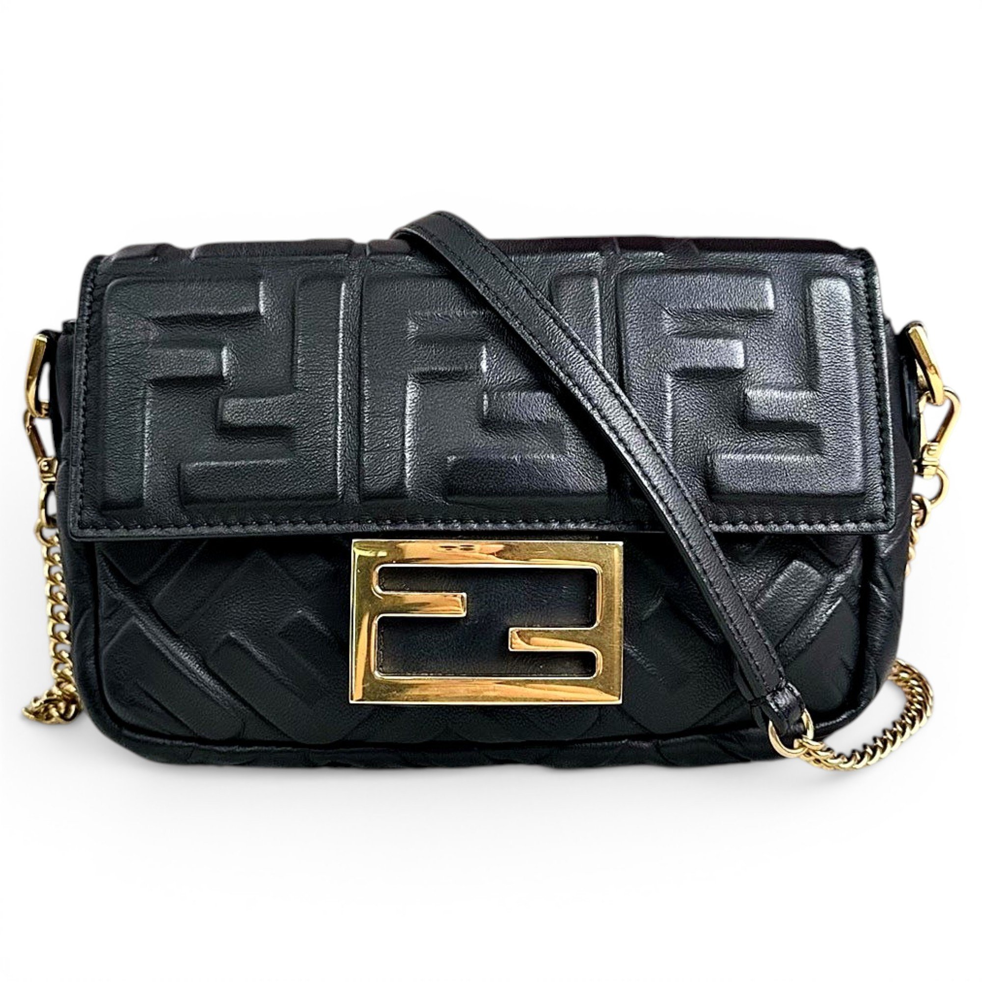 Baguette Chain Midi leather handbag