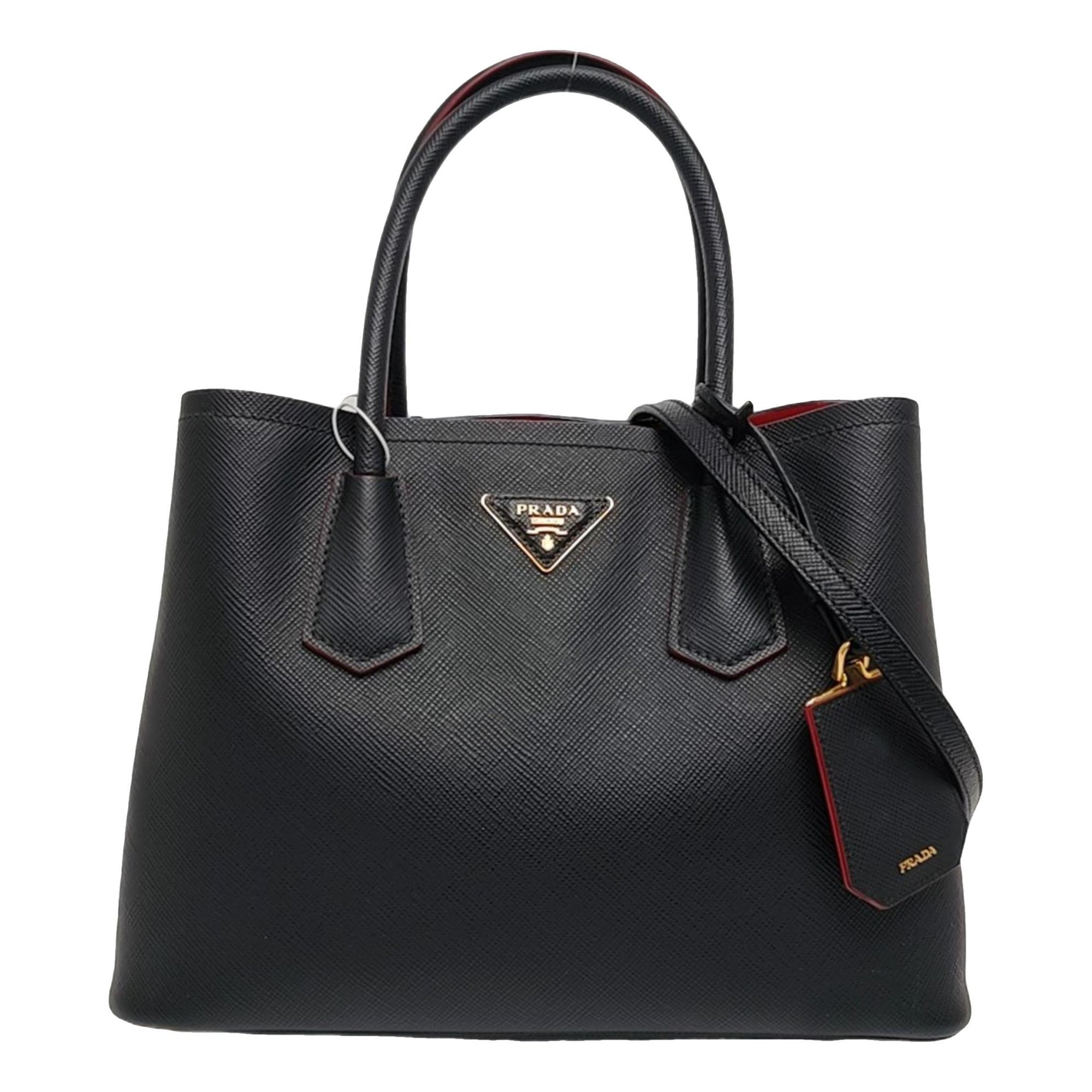 Double leather crossbody bag