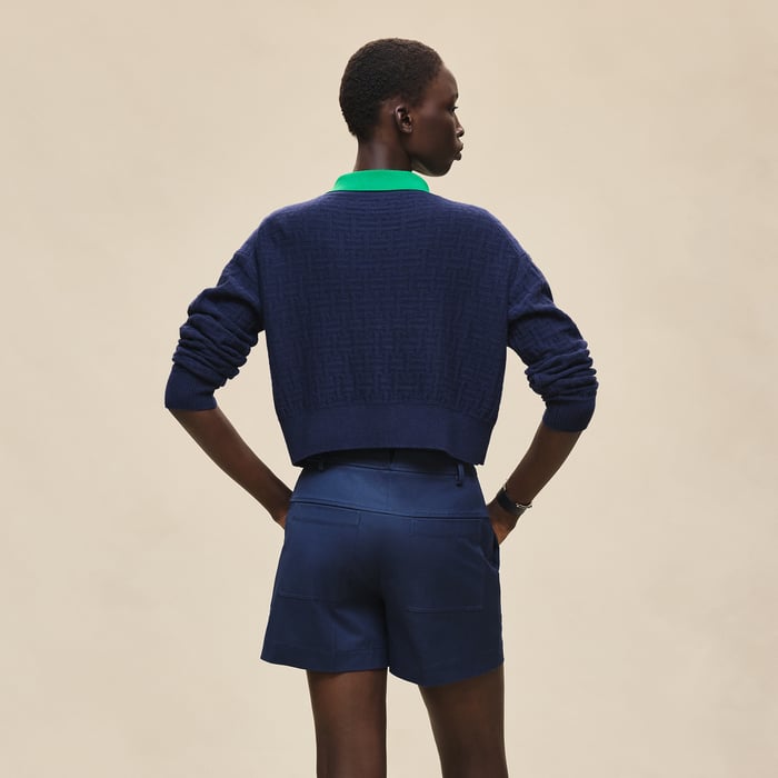 Bleu Outremer Double Cotton Twill Shorts