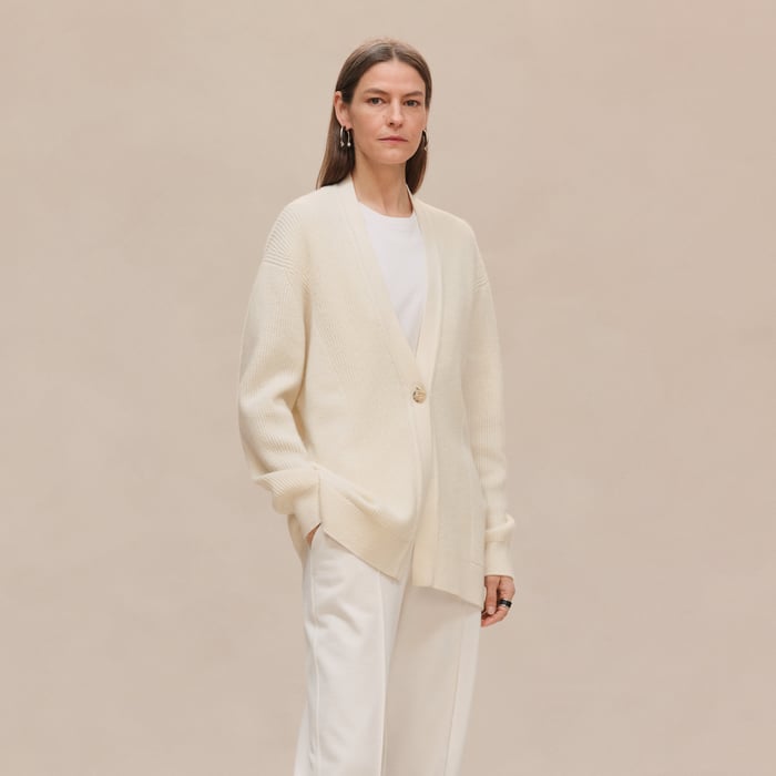 Blanc Naturel Long Cardigan