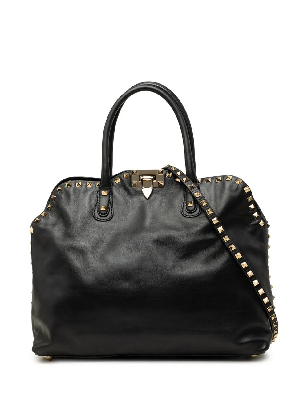 Valentino Garavani 2000-2017 Leather Rockstud Dome Double Handle satchel