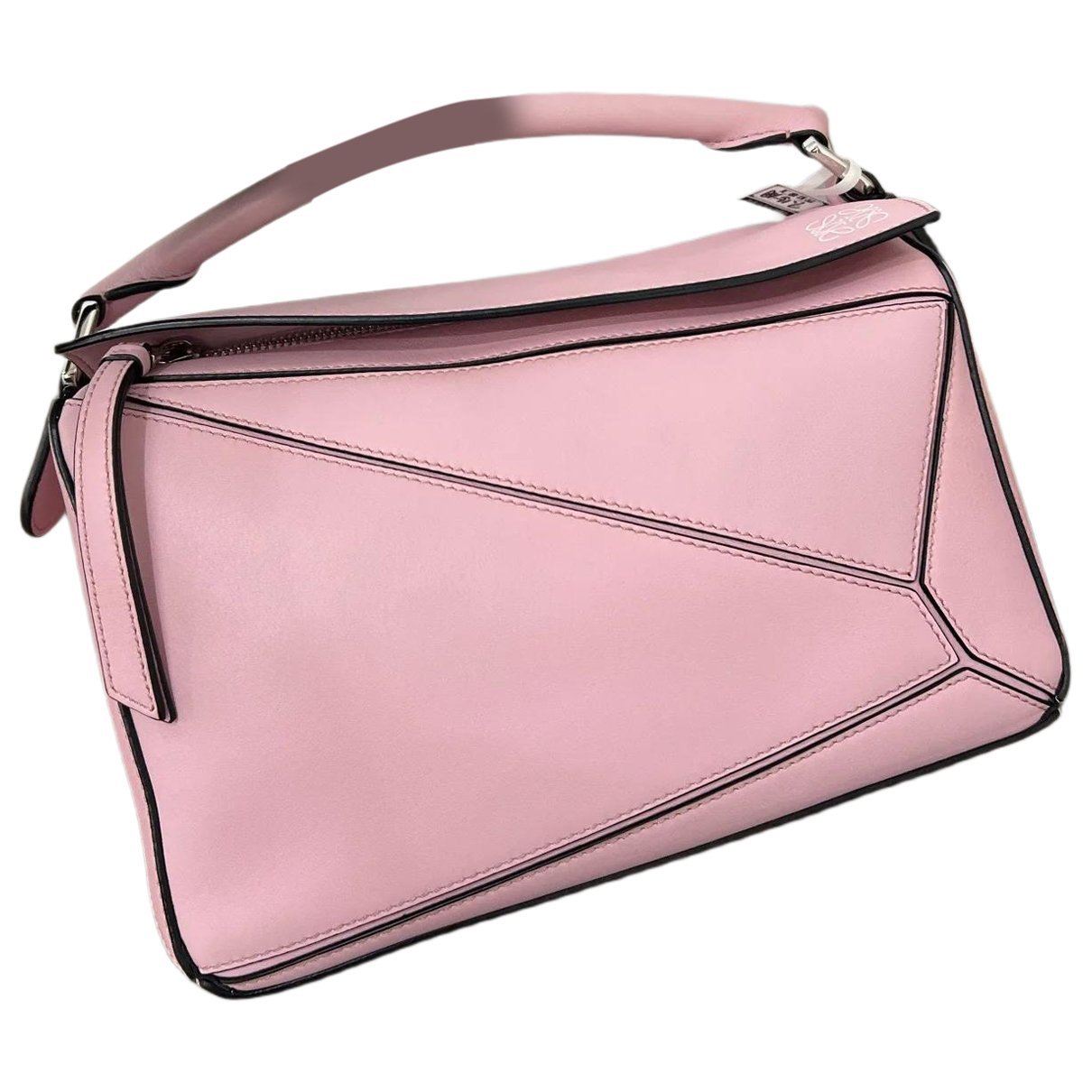 Puzzle leather handbag