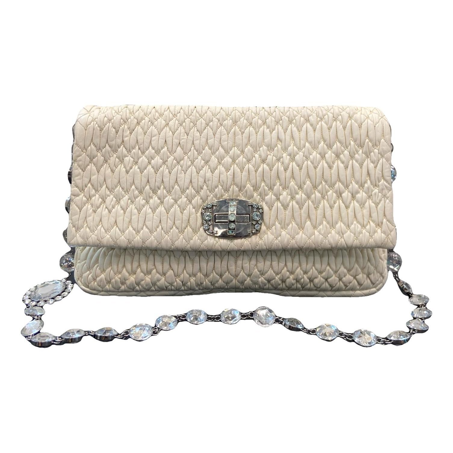 Miu Crystal leather handbag