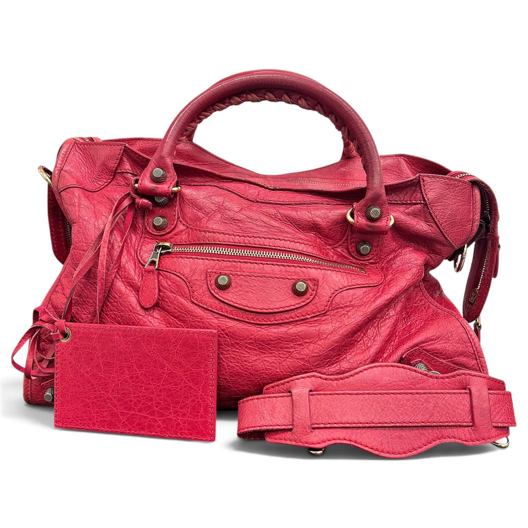 City leather handbag