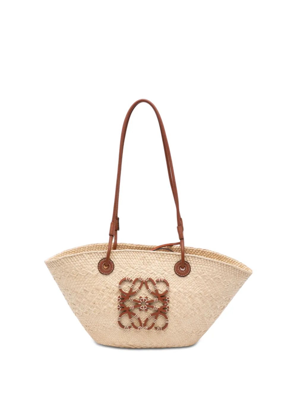 2025 Paulas Ibiza Small Anagram Raffia tote bag