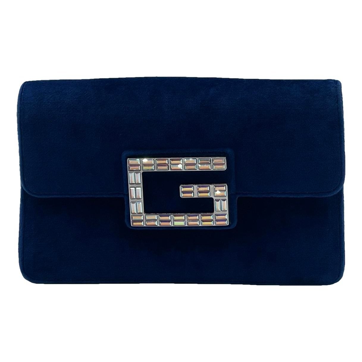Square G velvet clutch bag