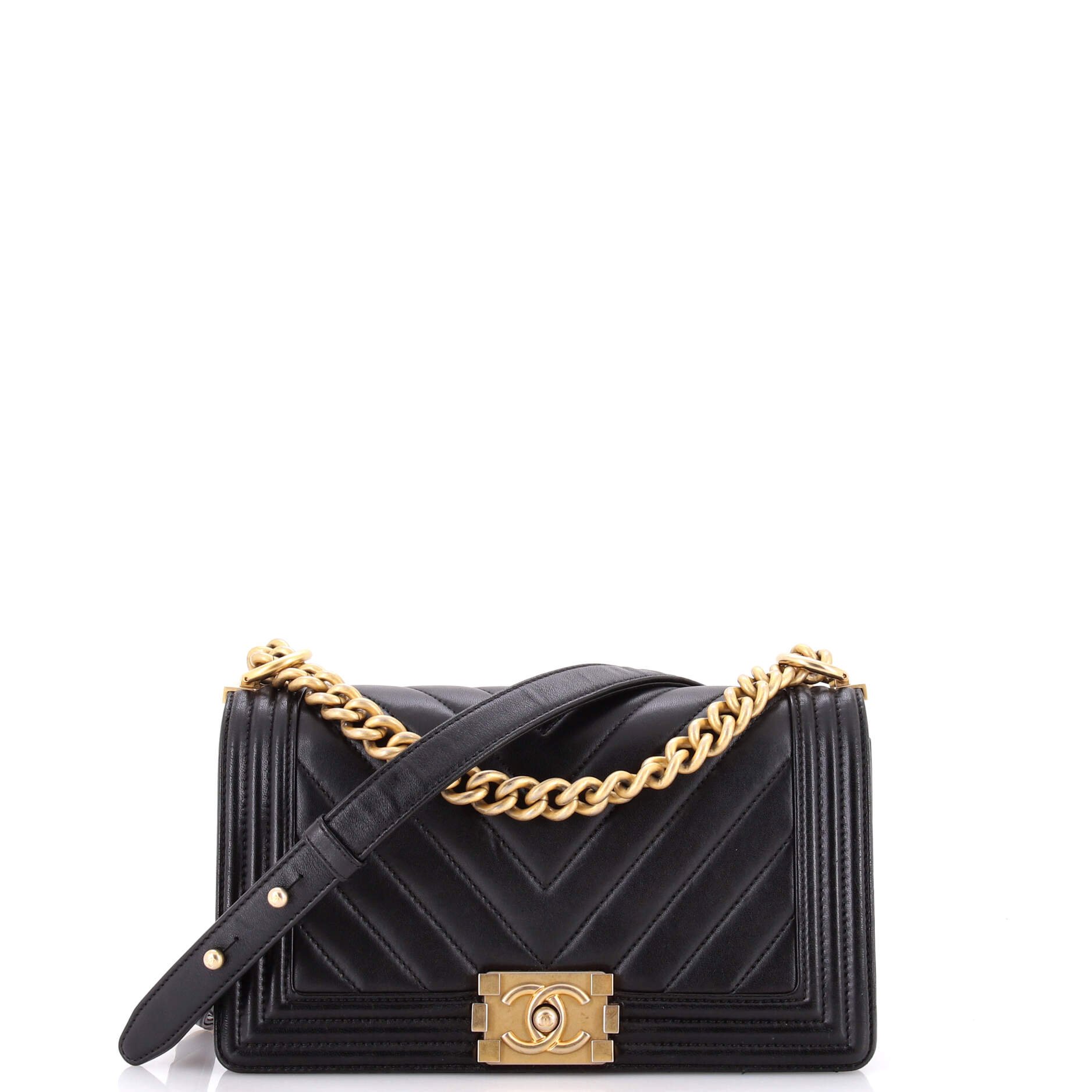 Boy Flap Bag Chevron Calfskin Old Medium
