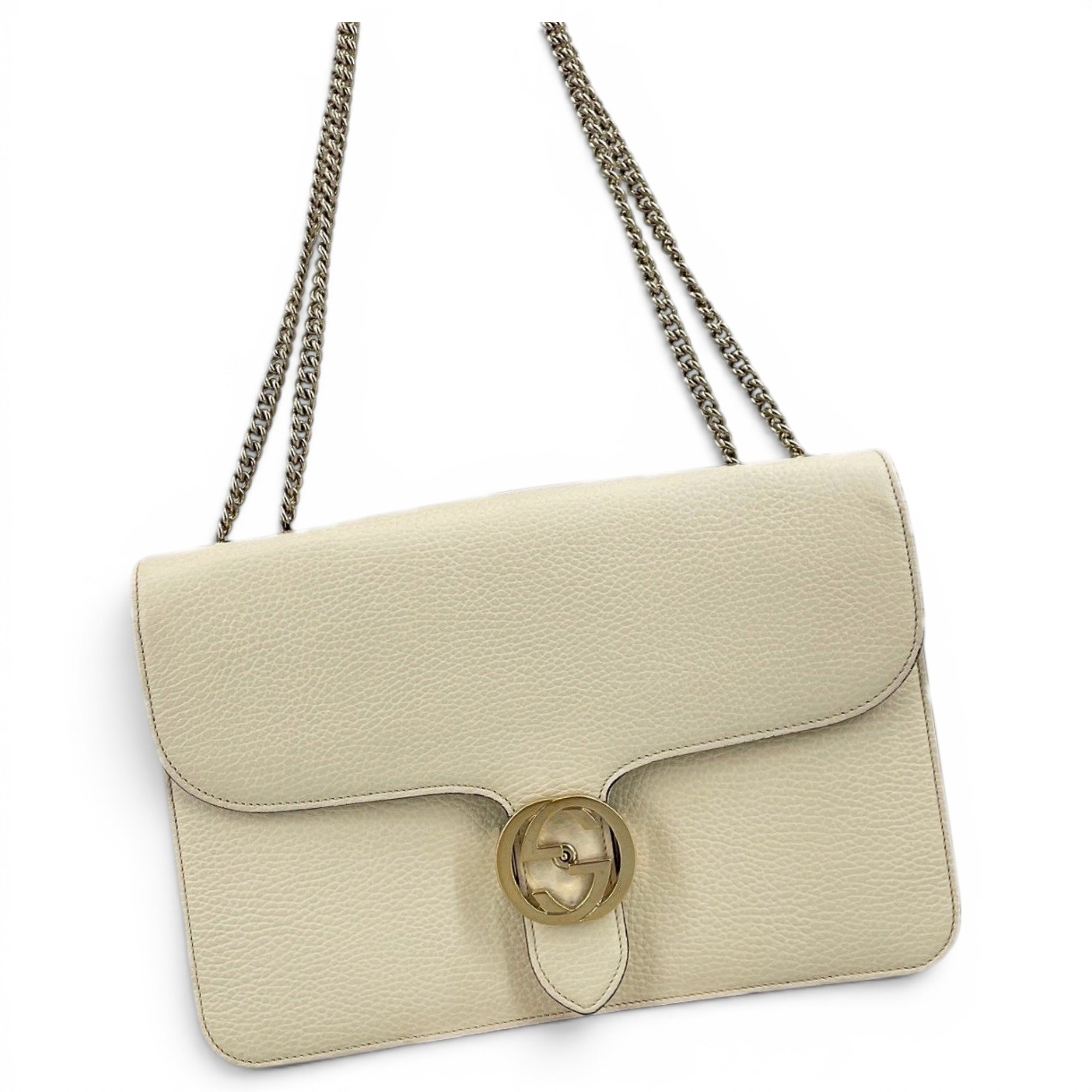 Interlocking leather handbag