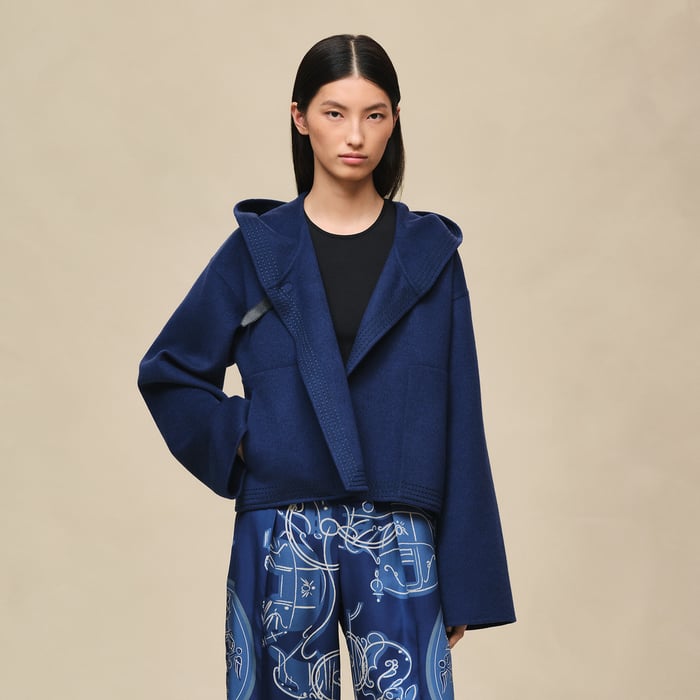 Bleu Lagune Hooded Jacket