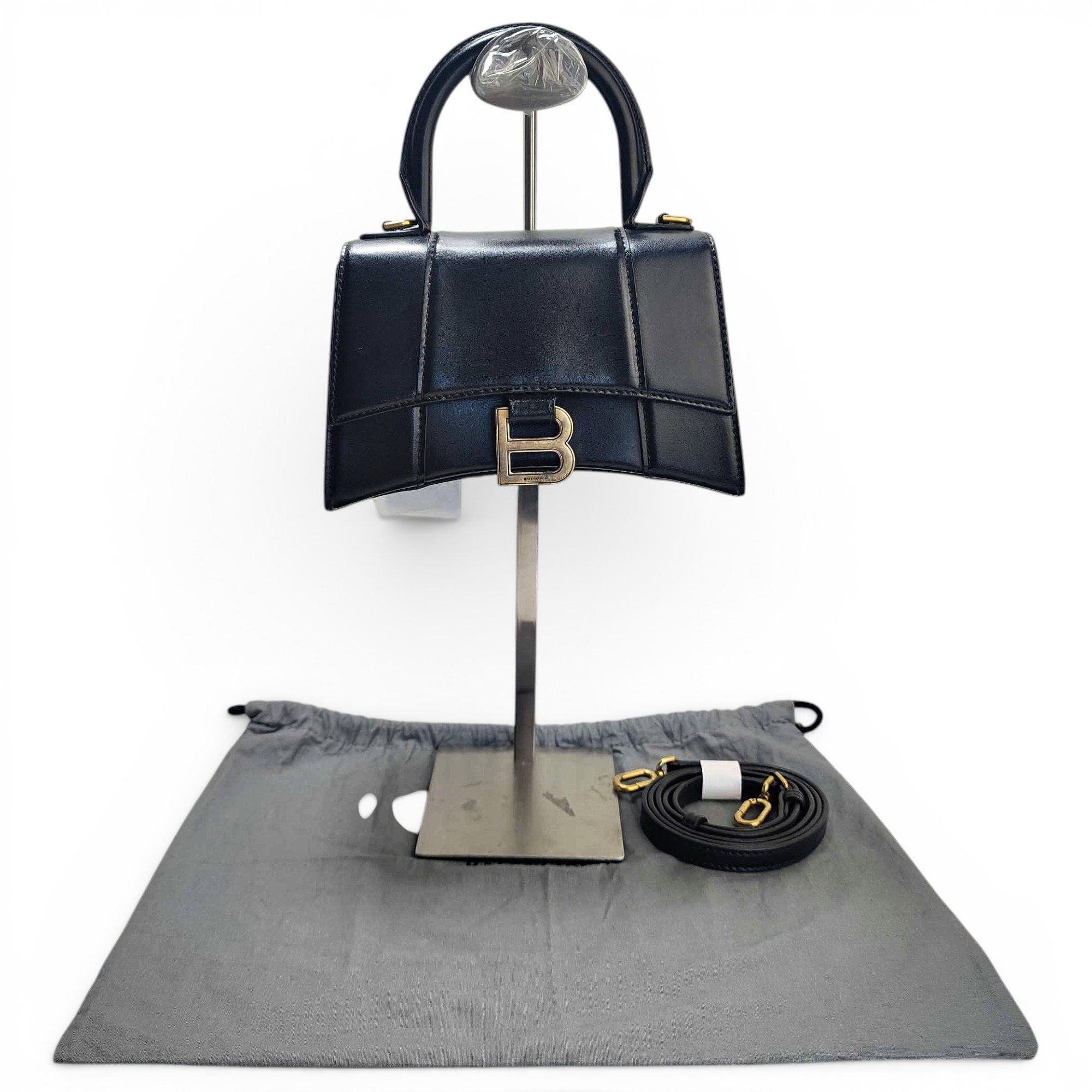 Hourglass leather handbag