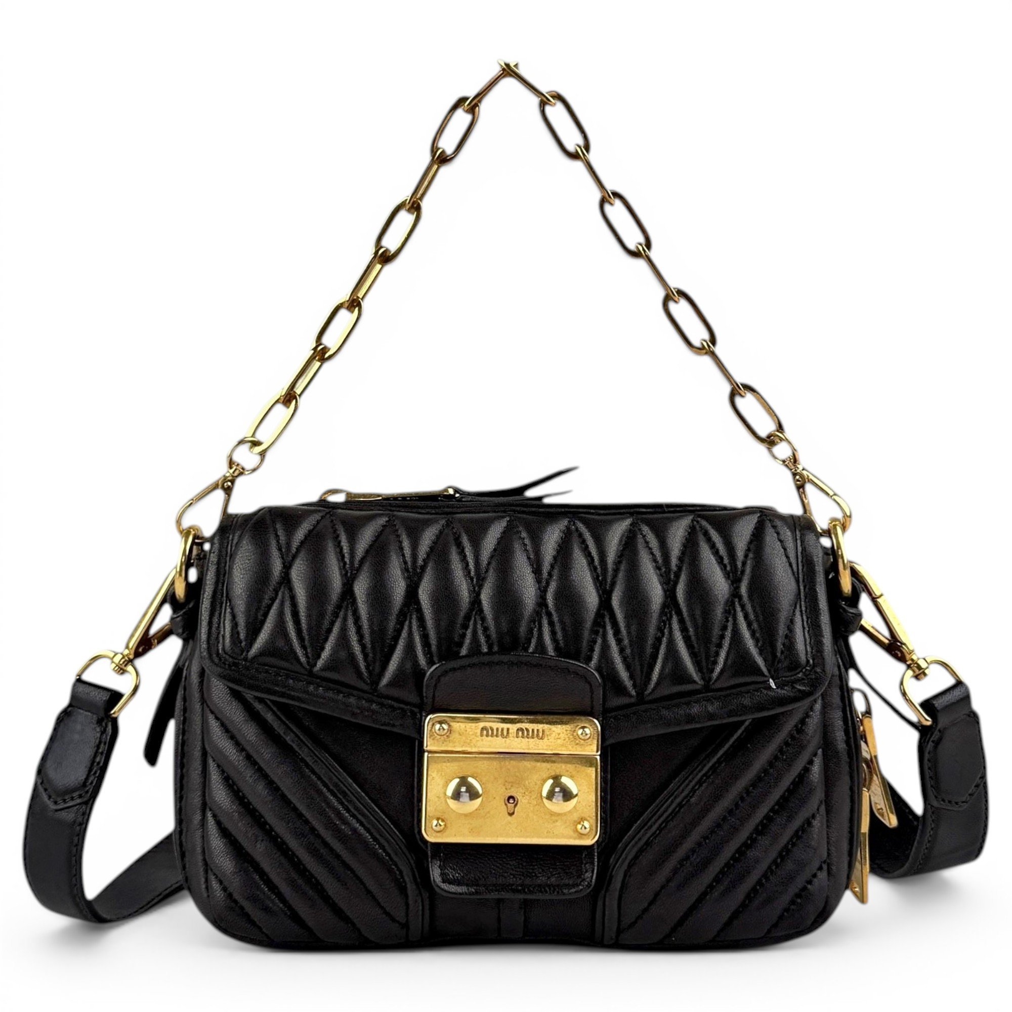 Miu Confidential leather crossbody bag