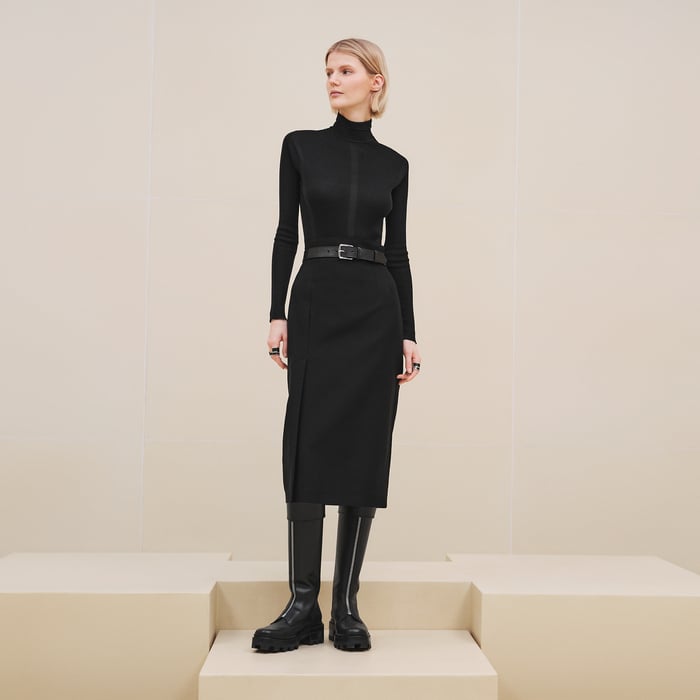 Noir High-waisted Pencil Skirt
