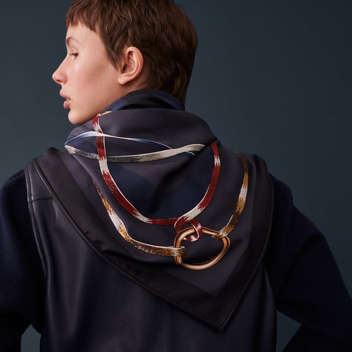 Figure Artistique Embroidered Scarf 90