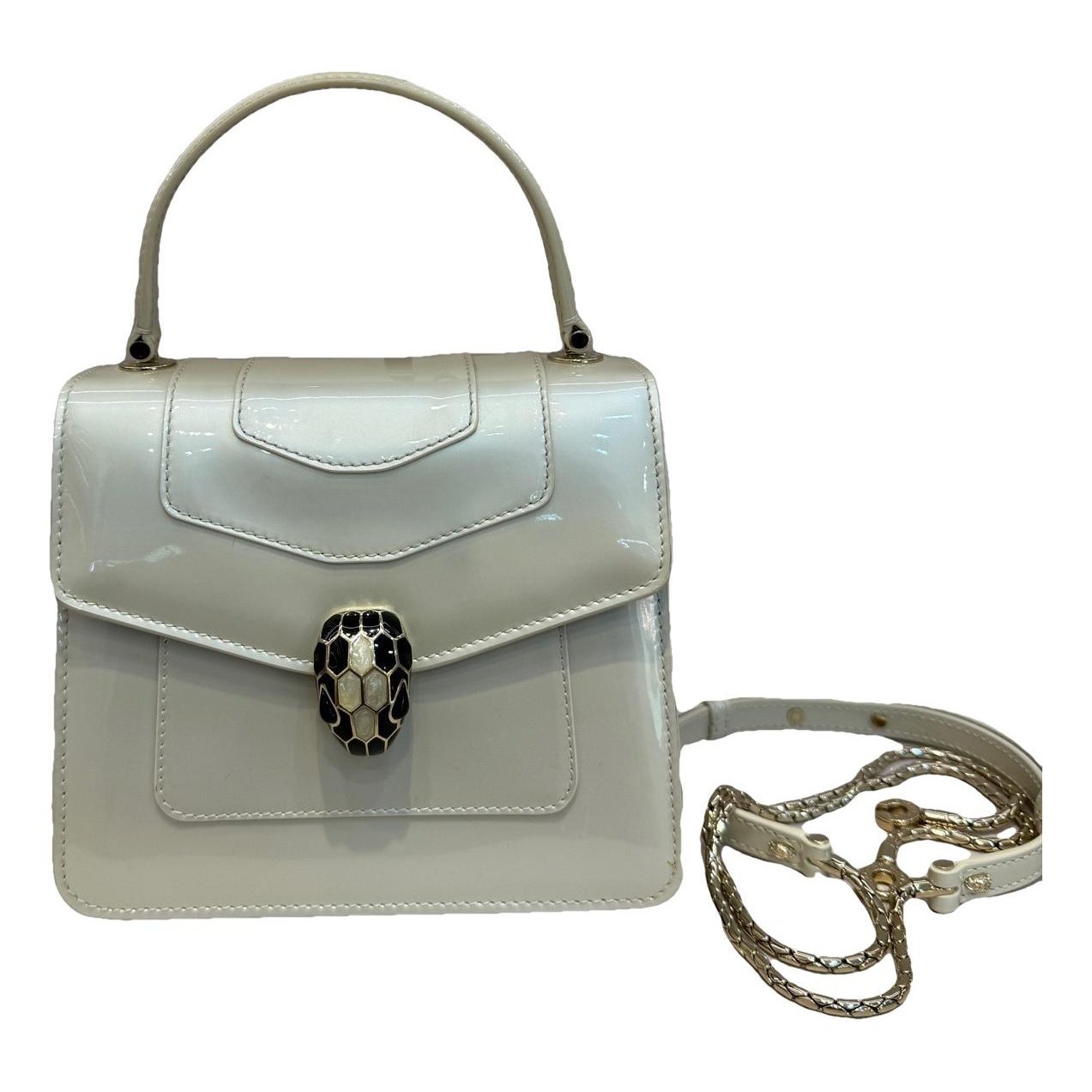 Serpenti patent leather handbag