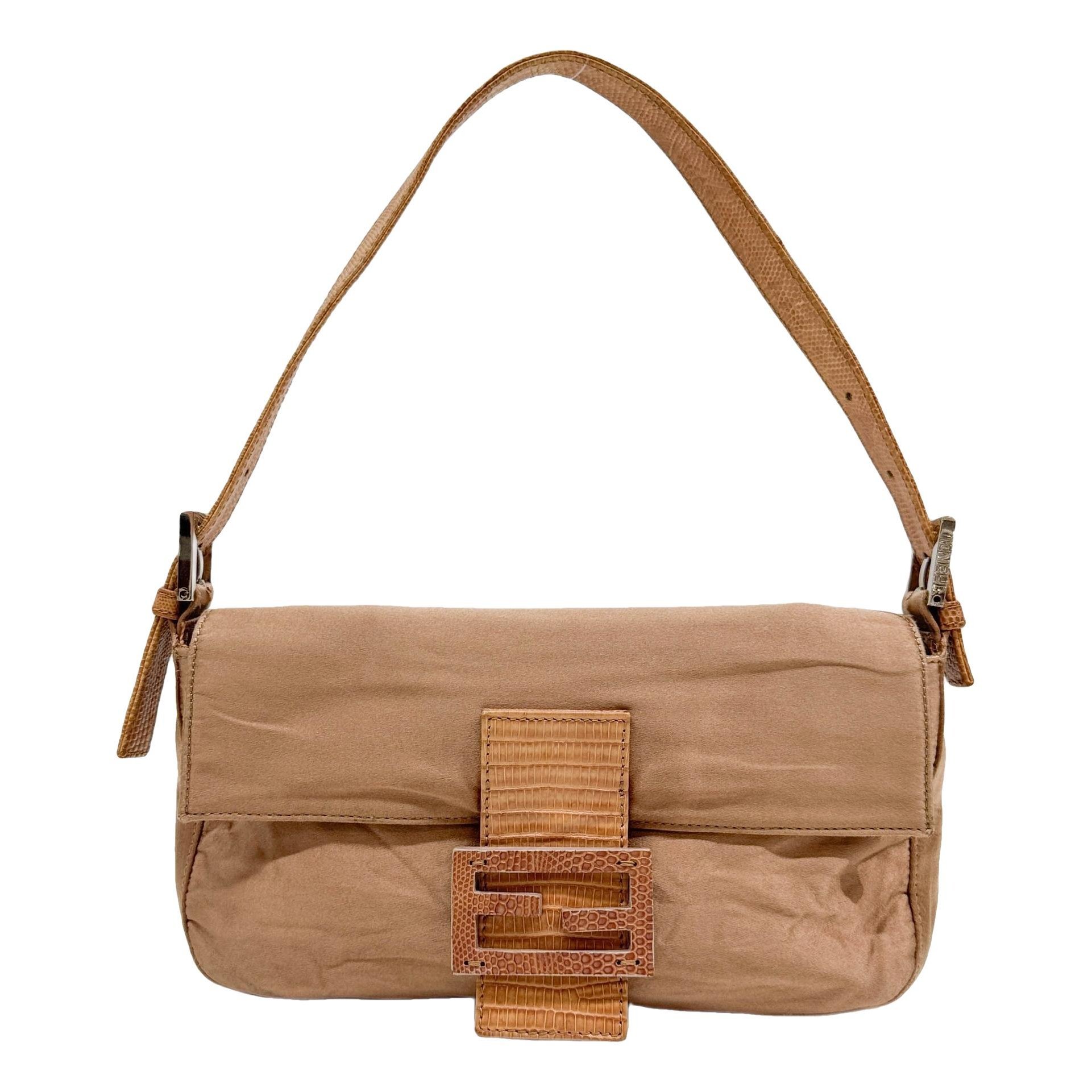 Baguette silk handbag