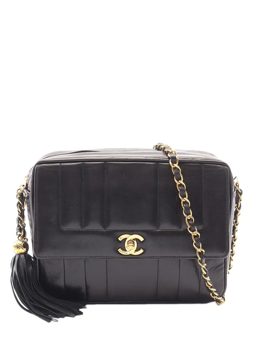 1994-1996 CC Vertical Quilted Lambskin Tassel Flap Camera Bag crossbody bag