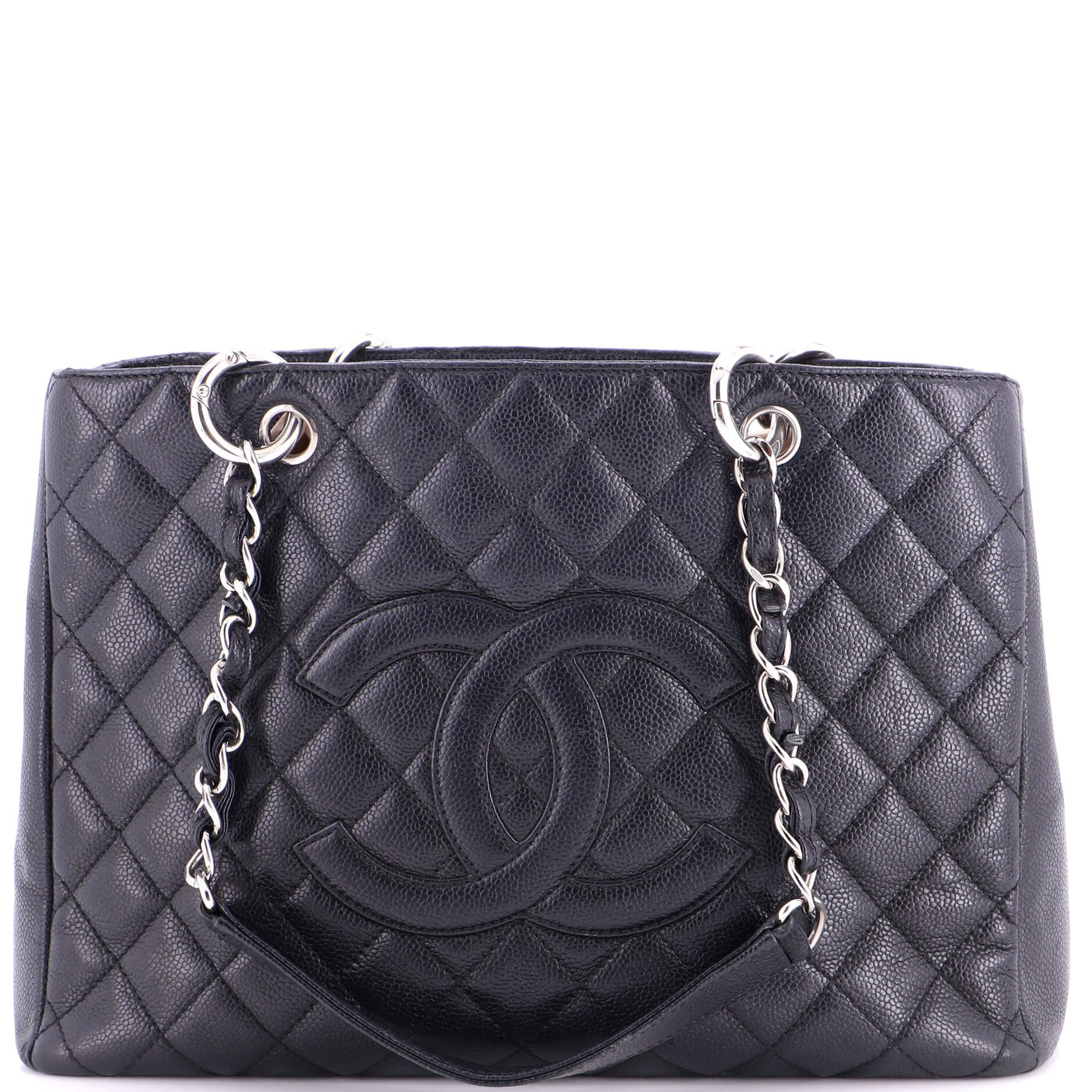 Grand Shopping Tote Quilted Caviar