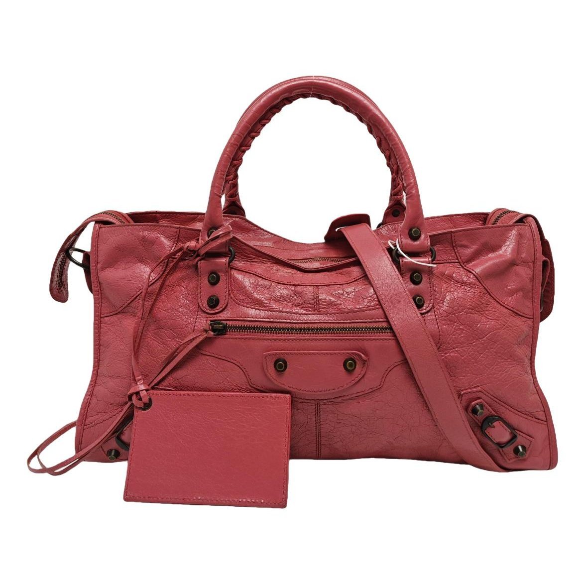City leather handbag