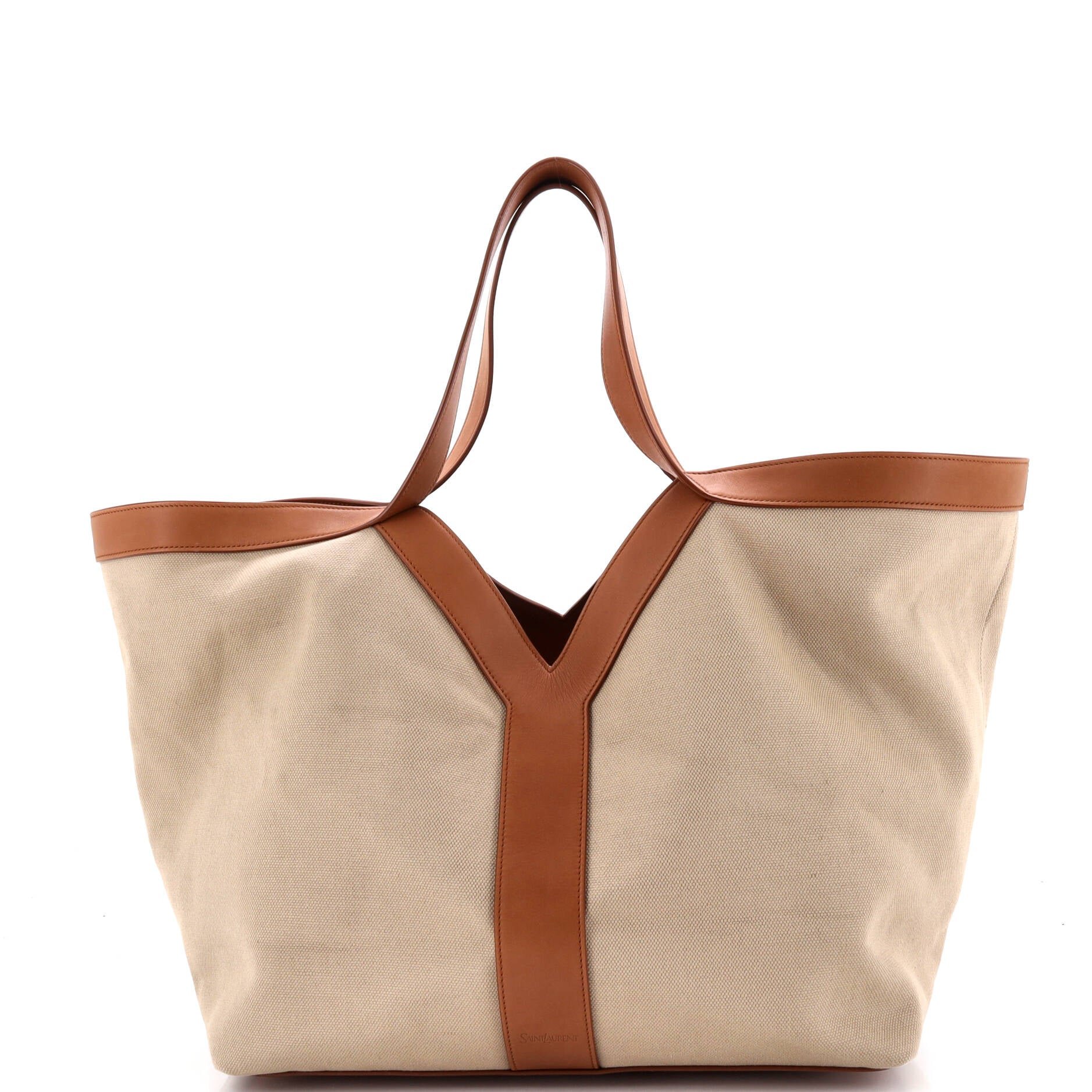 Y Tote Canvas with Leather Medium