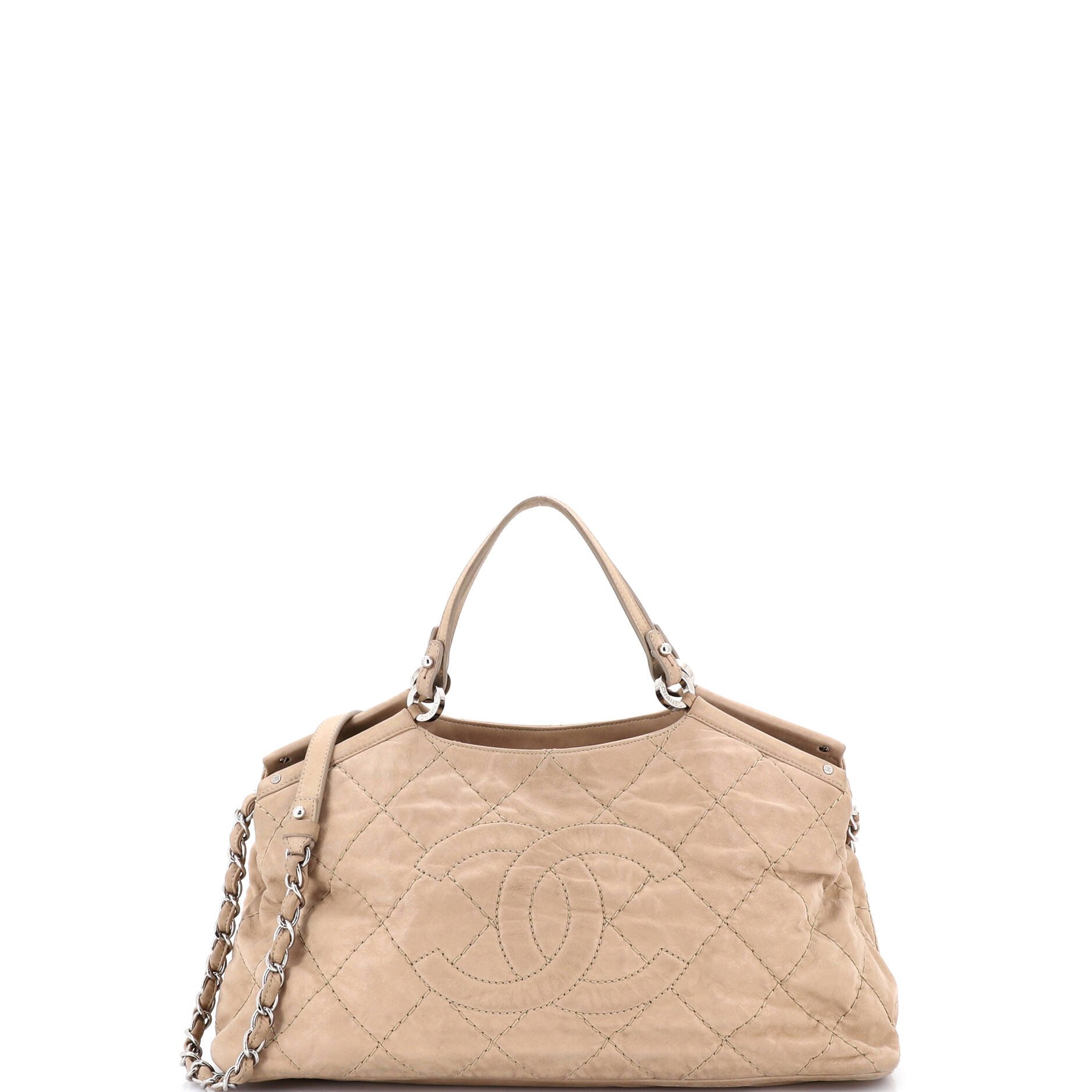 Chanel CC Sea Hit Tote Quilted Iridescent Calfskin Small